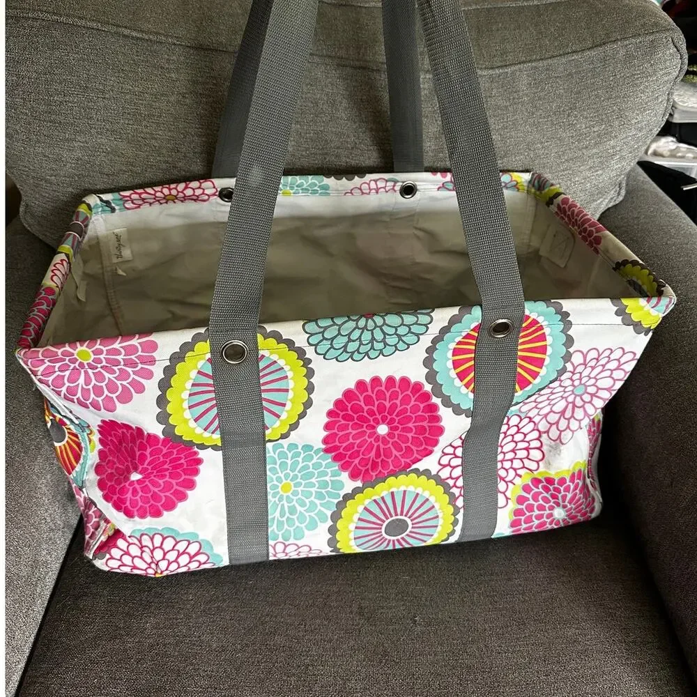 Thirty One Deluxe Utility Tote Bubble Bloom 21.5